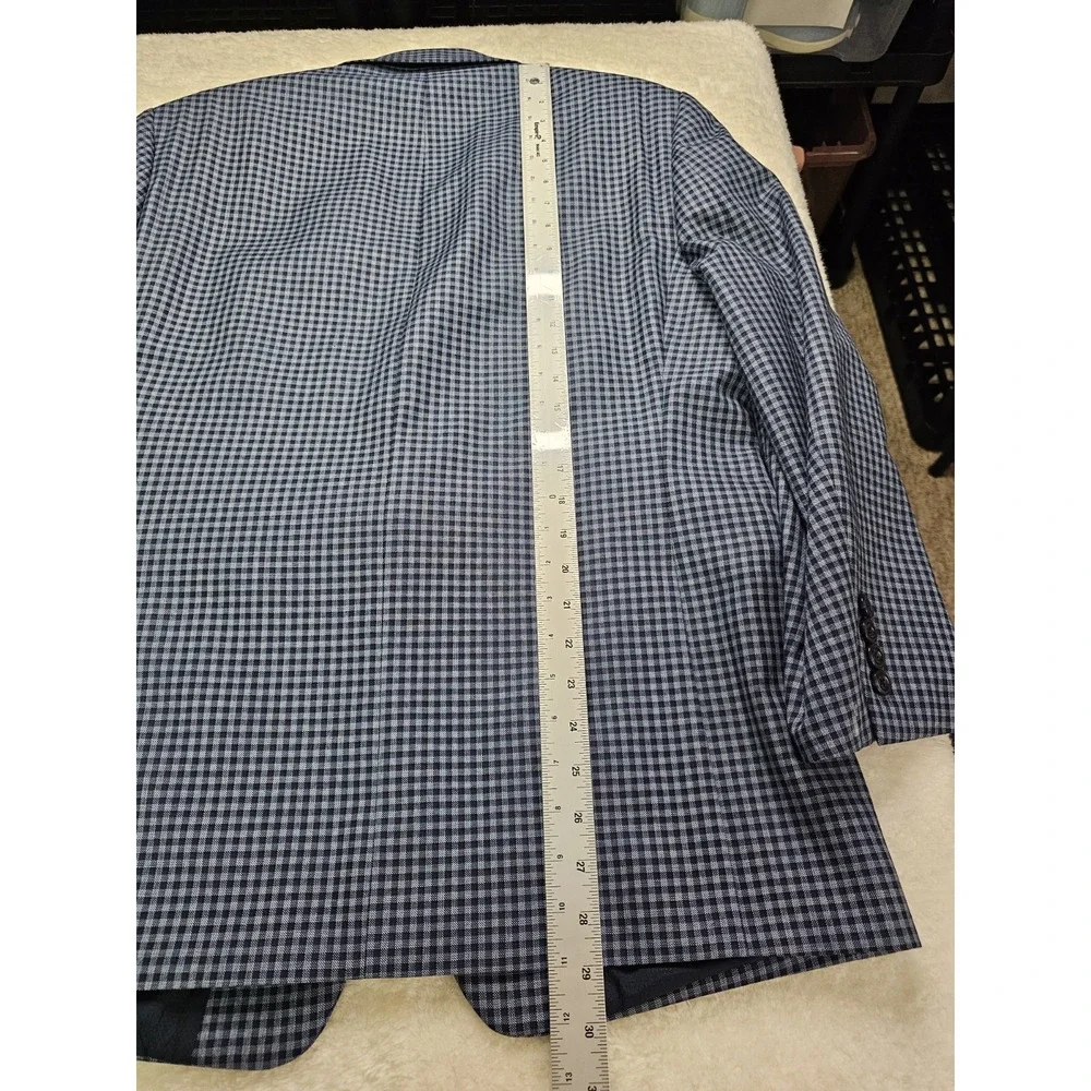 Michael Kors Mens Classic Fit Sport Coat Blazer 40 R Blue‎ Checked